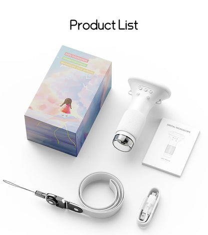 2.0 Inch Mini Pocket Microscope - 1000X Handheld Kids Science Experiment Tool, Outdoor STEM Toy for Children