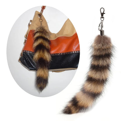 Raccoon Tail Keychain — Creative Coat Tail Key Ring Chain, Unique Gift for Men