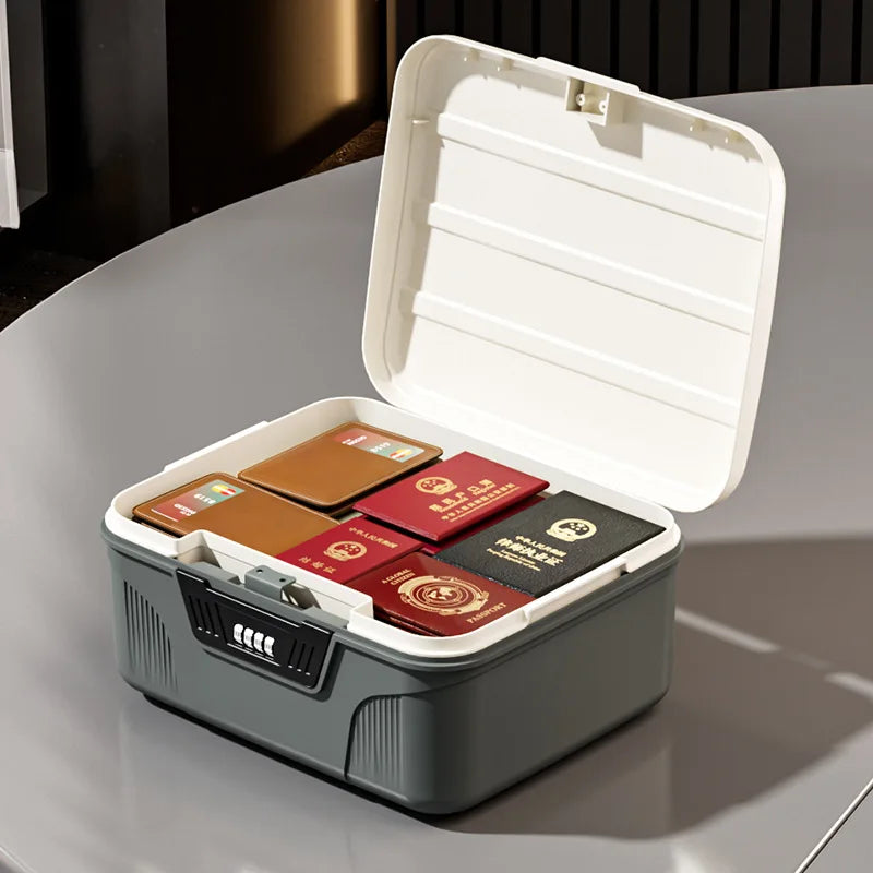 Four Digit Password Lock Safe Box – Portable Organizer for Passport, Medicine, Cash, Jewelry & Privacy Security Storage