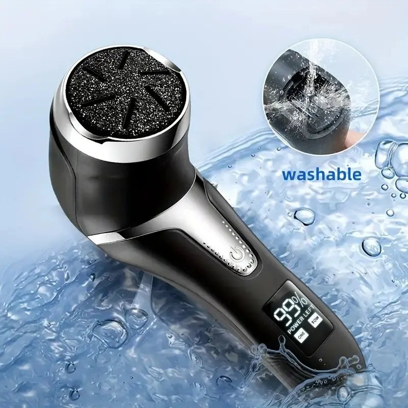 Rechargeable Professional Electric Callus Remover for Feet - Foot Care Kit with 3 Heads, Dander Vacuum Cleaner, and LCD Display