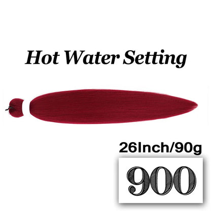 26-Inch Pre-Stretched Braiding Hair Extensions – Synthetic Afro Crochet Braids for DIY, Jumbo Braid in Purple, Pink, Peach & Red