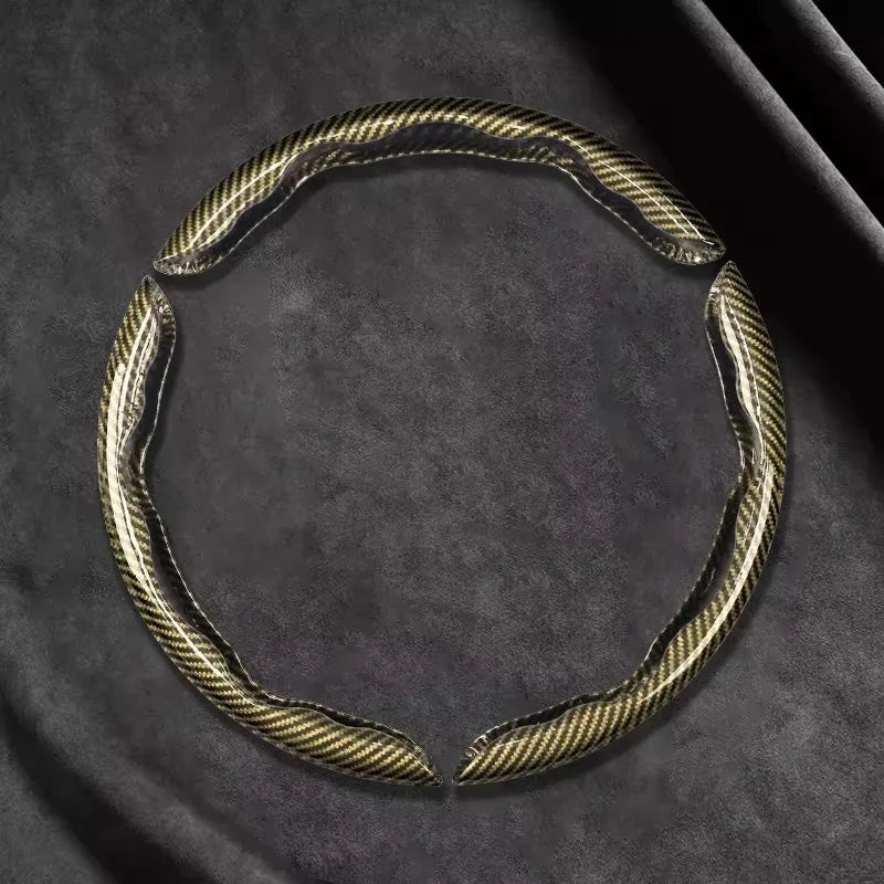 Carbon Fiber Silicone Steering Wheel Cover - Non-Slip Microfiber Leather Universal Car Wheel Protector 2/3PCS