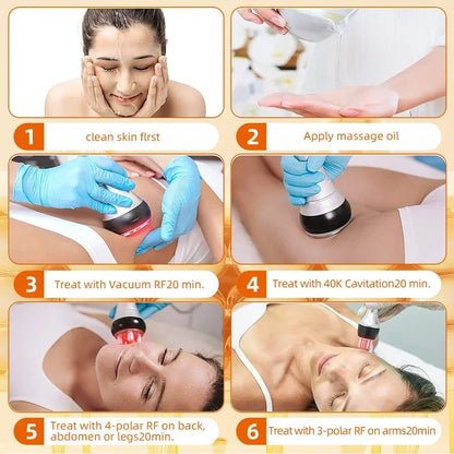 40K 3-in-1/4-in-1 Cavitation Body Slimming Machine – Facial Massager, Skin Tightening, Face Lifting & Vacuum Suction Beauty Device