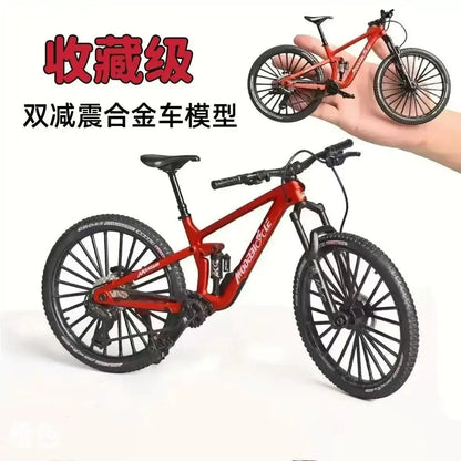 1:8 Dual Shock Downhill Mountain Bike Alloy Model - Soft Tail Metal Racing Toy & Birthday Gift