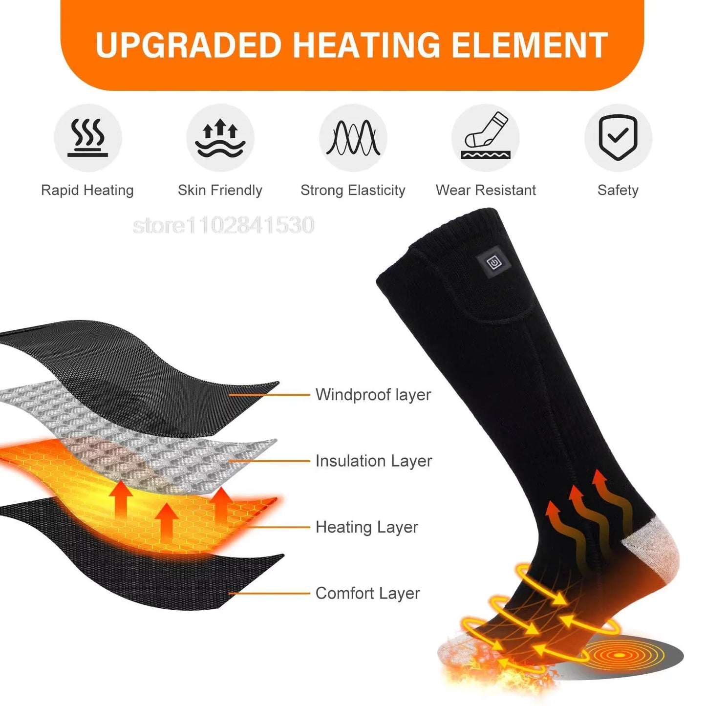 Rechargeable Heated Socks with Battery Box – Thermal Anti-Cold Winter Socks for Men & Women, Outdoor Camping, Ski & Sports Comfort Socks