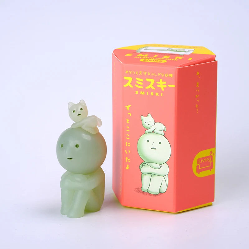 Smiski Living Room Series Luminous Blind Box – Mini Glow-in-the-Dark Doll Ornament for Home Décor & Surprise Gift