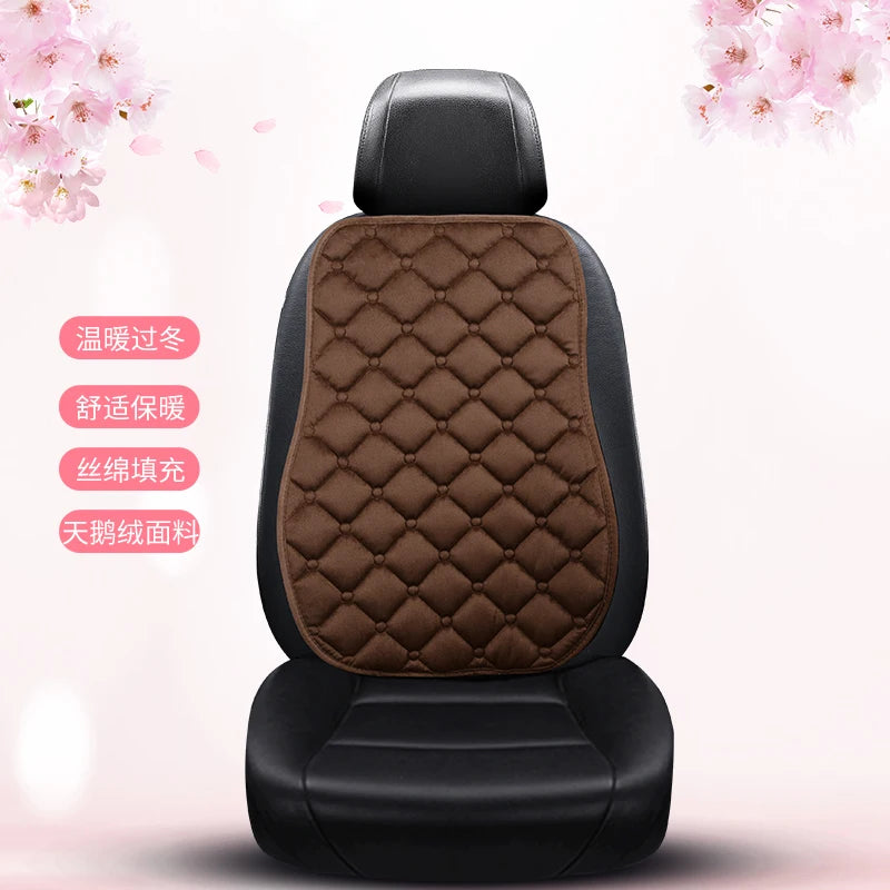 Thick Plush Car Seat Cushion Set - Warm Anti-Slip Three-Piece Winter Seat Covers