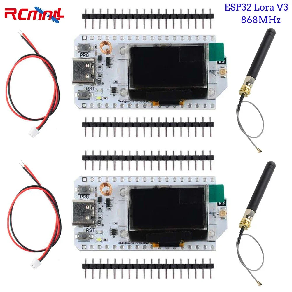 2PCS Heltec LoRa32 V3 Development Board – 868/915MHz SX1262 with 0.96" OLED, Bluetooth & WiFi for Arduino IoT & Meshtastic Projects