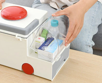 Portable Ambulance Medicine Box – Large Capacity Household Medical Storage & Classification Organizer