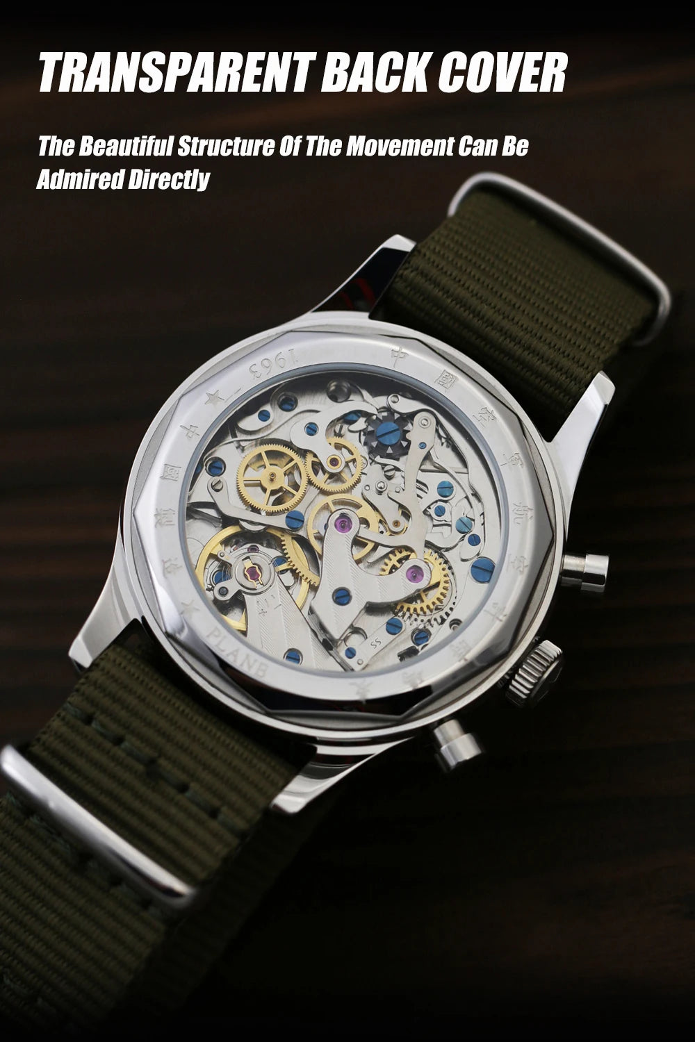 40mm 1963 Pilot Aviation Mechanical Chronograph — Original Seagull ST1901 Movement Men's Sapphire Vintage Watch