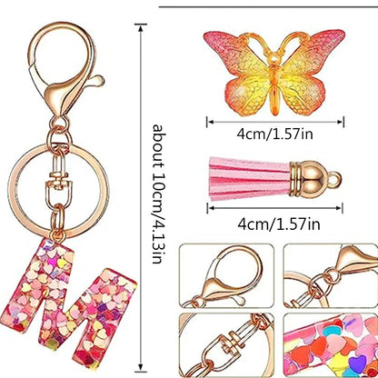 A-Z Letter Keychain - Personalized Metal Initial Pendant for Women, Car Keys & Bag Accessories