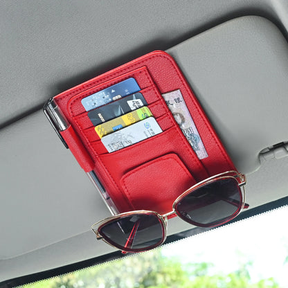 Car Visor Organizer – Multi-Pocket Pouch Bag for Cards, Glasses & Storage, Scratch-Resistant Auto Visor Holder for Car Interior