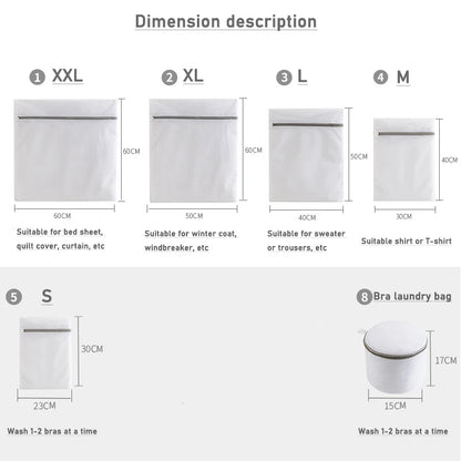 Reusable Zipper Laundry Bag for Washing Machine – Coarse Mesh Organizer for Lingerie, Shoes, Bras & Clothes