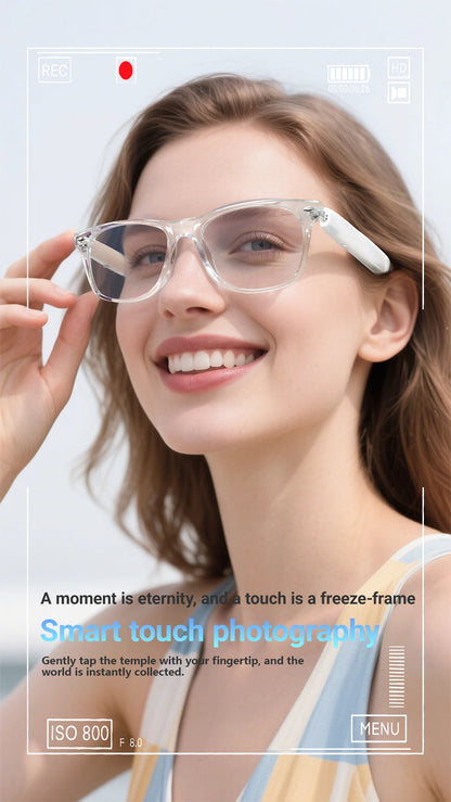 Smart Glasses with AI Translation – Supports 100+ Languages, Bluetooth TWS, Calls, Music, Noise Reduction & Light Control for Men & Women