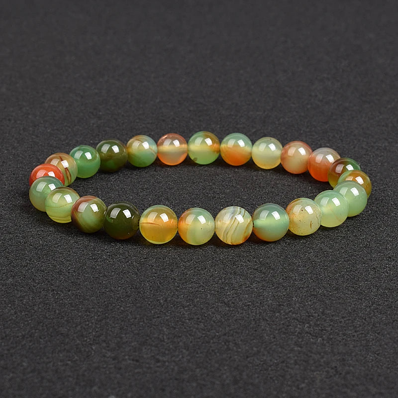 Genuine Natural Stone Beaded Bracelet – Apatite, Lapis Lazuli, Agate & Tiger Eye High Quality Crystal Gem Jewelry Bangle for Men & Women
