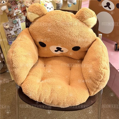 2026 Rilakkuma Plush Seat Cushion - Thickened Winter Warm Chair Pad and Tatami Mat Comfort Cushion