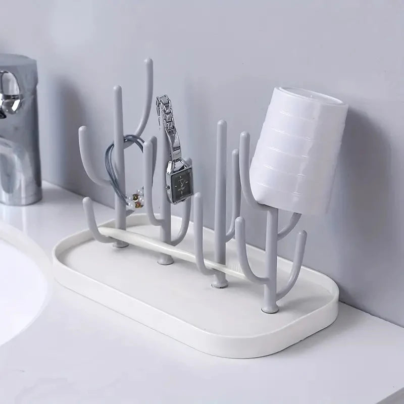 Tree-Shaped Baby Bottle Drying Rack - Dustproof Milk Bottle Holder & Cup Organizer