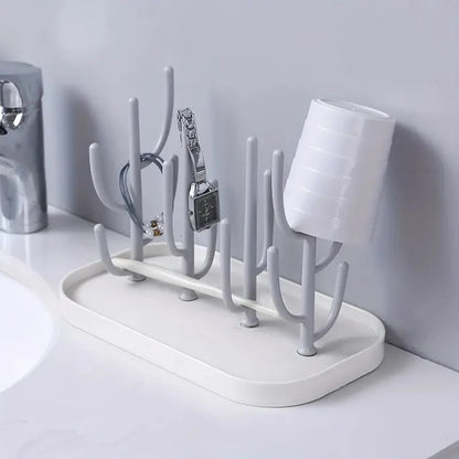 Tree-Shaped Baby Bottle Drying Rack - Dustproof Milk Bottle Holder & Cup Organizer