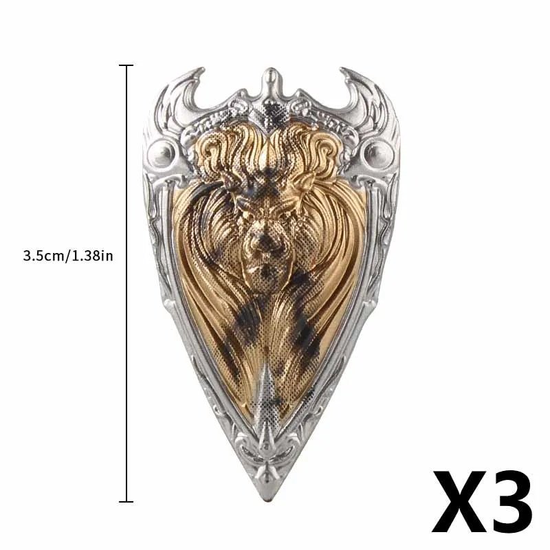 Medieval Figure Weapons Building Blocks Kit – King Sword, Lion Shield, Trident & Double-Edged Axe Battle Toy