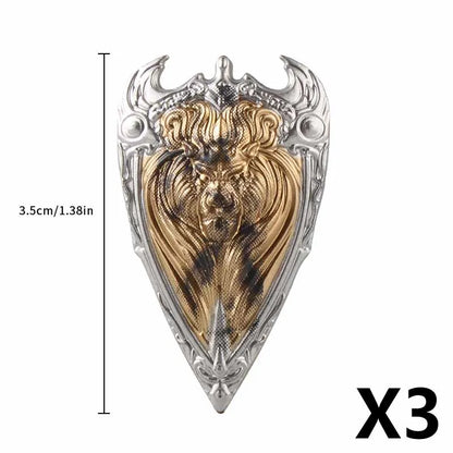 Medieval Figure Weapons Building Blocks Kit – King Sword, Lion Shield, Trident & Double-Edged Axe Battle Toy