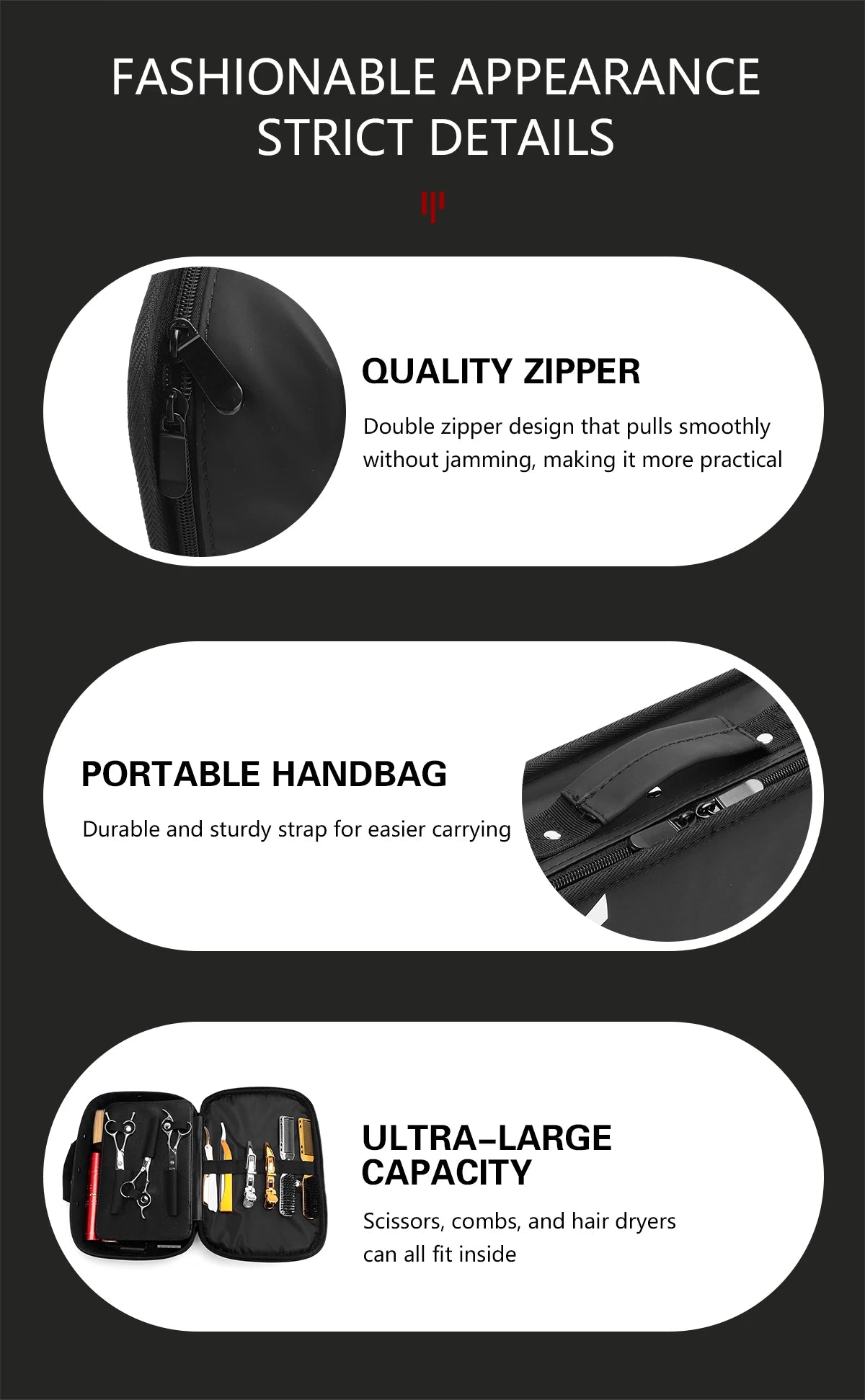 Salon Barber Tool Storage Bag — Portable Scissor & Makeup Case for Beauty and Hair Product Organization