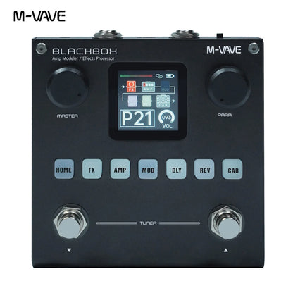 M-VAVE BLACKBOX Multifunctional Guitar/Bass Effect Pedal – 80 Editable Presets, 6 Effects Modules, Built-in Battery