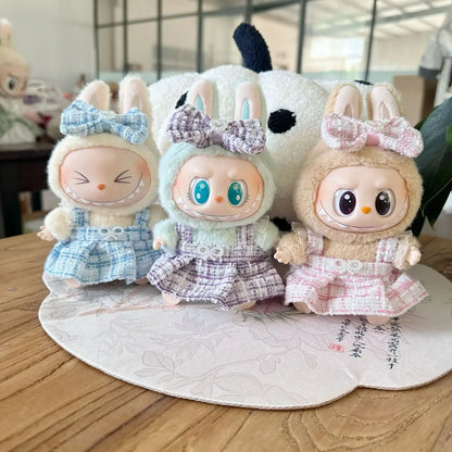 17cm Labubu Plush Doll Clothes - Kpop EXO Idol Outfit V1 V2 Black Dress Suit Accessories Gift