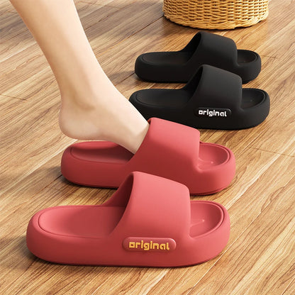 Cloud Platform Slippers for Women - Thick Soft Sole Letter Print Beach Slides for Comfortable Everyday Wear