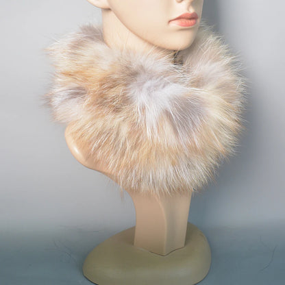 2025 Real Fox Fur Scarf and Headband – Luxury Winter Neck Warmer for Women, 100% Natural Fur, Elastic Ring Muffler