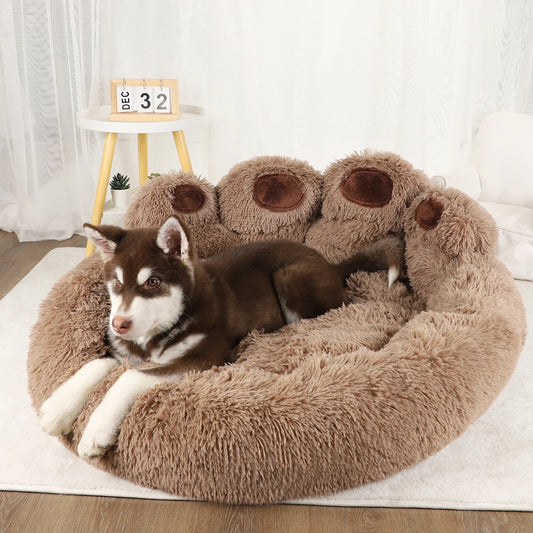 Fluffy Winter Dog Bed for Small & Large Dogs and Cats – Warm Plush Pet Sofa Bed with Cozy Blanket Basket