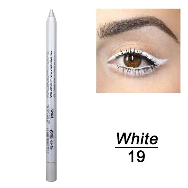 14-Color Waterproof Eyeliner Pencil – Long-Lasting Smokey Punk Style High-Pigment Shimmer Eyeshadow Stick