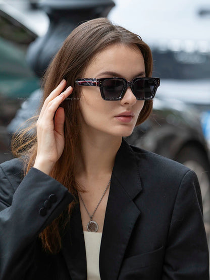 Ruiao 2024 Luxury Premium Designer Sunglasses – Black Square Shades for Men & Women