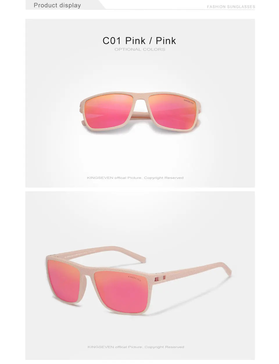 KINGSEVEN Classic Polarized Sunglasses - UV400 Square Frame Eyewear for Men & Women