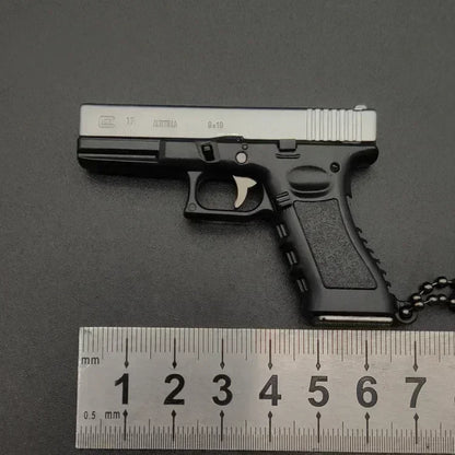 Metal Mini Tactical Keychain - 1:3 G17 Tiny Pendant, Decorative Ornament & Birthday Gift for Men