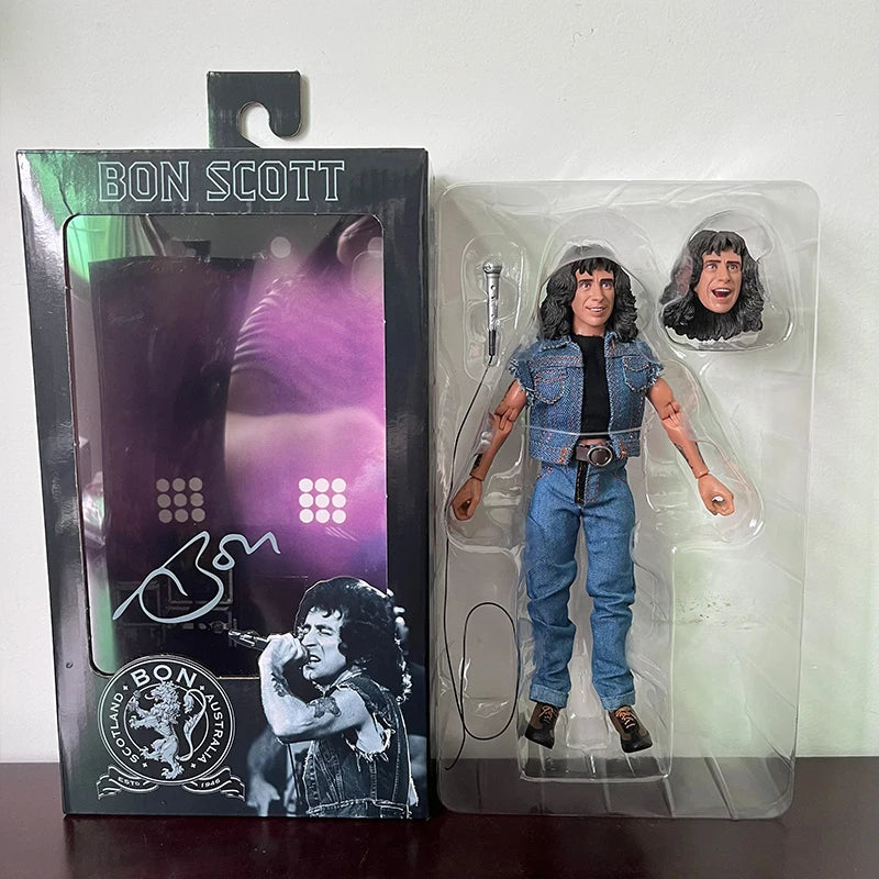 NECA Highway to Hell Angus Young & Bon Scott Action Figure – 18cm Collectible Toy Gift