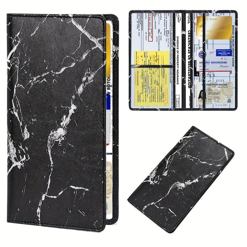 Premium Faux Leather Car Document Holder – Stylish Organizer for Men & Women, Stores Insurance, Registration & Manuals