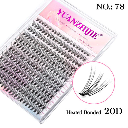 DIY 144 Cluster Lashes YUANZHIJIE – Natural C/D Curl Segmented Mink Individual Eyelash Extensions Kit for Home Makeup & Professional Volume Look (Free Shipping)
