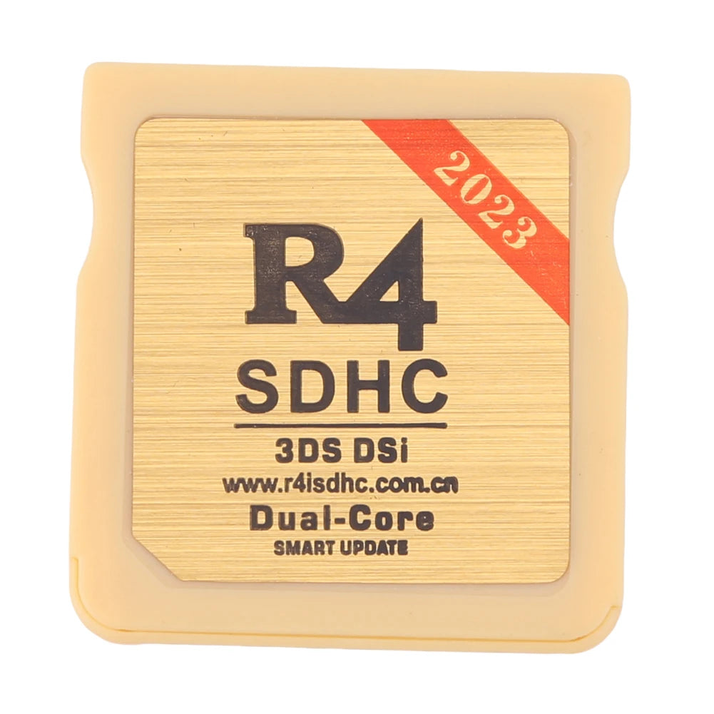 Secure Gold & White R4 SDHC Flashcard – Portable Memory Card for Nintendo 3DS Video Games