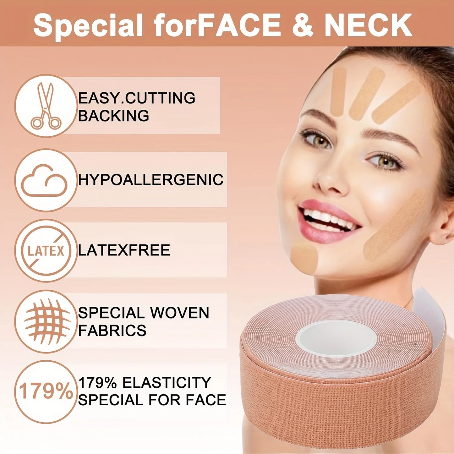 Facial Myofascial Lifting Tape – Skin-Friendly Breathable Wrinkle Reducer & V-Line Muscle Support