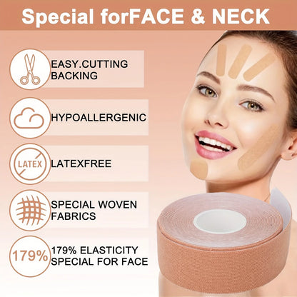 Facial Myofascial Lifting Tape – Skin-Friendly Breathable Wrinkle Reducer & V-Line Muscle Support