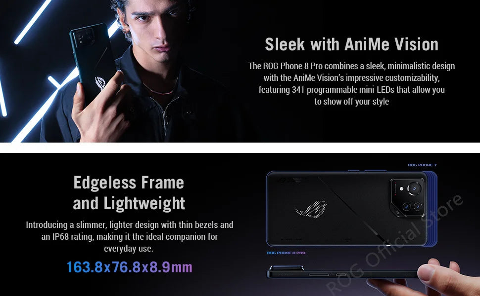 2024 ASUS ROG Phone 8 – Snapdragon 8 Gen 3, 5G Smartphone, 6.78'' 165Hz E-Sports Screen, 65W Charging, NFC, ROG 8 Pro