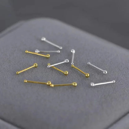 2PCS Silver Needle Ball Stud Earrings for Women – Tiny Round Ear Piercing Jewelry