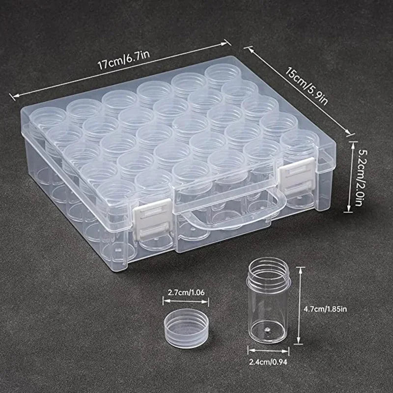 30-Bottle Bead Organizer with Lids – Diamond Painting & DIY Craft Storage Containers