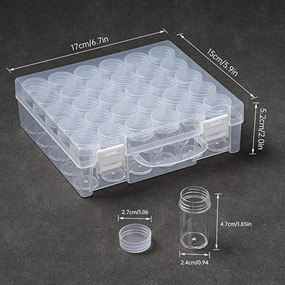 30-Bottle Bead Organizer with Lids – Diamond Painting & DIY Craft Storage Containers