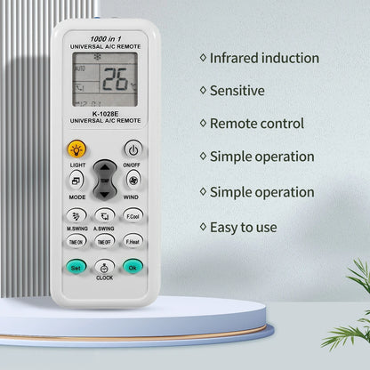 K-1028E Universal AC Remote Control — 1000 in 1 Digital LCD Air Conditioner Controller