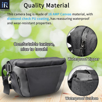 INNOREL CB0621 6L Waterproof Camera Sling Bag – Crossbody DSLR/SLR/Mirrorless Travel Bag for Photography, Cycling & Daily Use