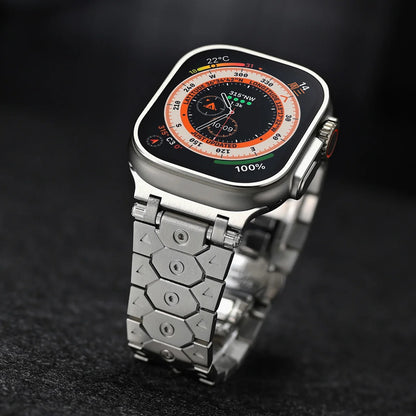 Luxury Titanium Metal Strap for Apple Watch — Stainless Steel Bracelet for Series 5-10 Ultra 2 (42mm-49mm)
