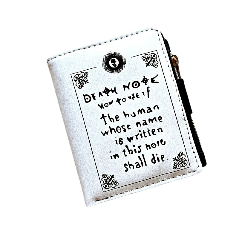Death Note Anime Wallet — Black PU Leather Short Card & Coin Purse for Boys & Girls Gift