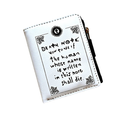 Death Note Anime Wallet — Black PU Leather Short Card & Coin Purse for Boys & Girls Gift