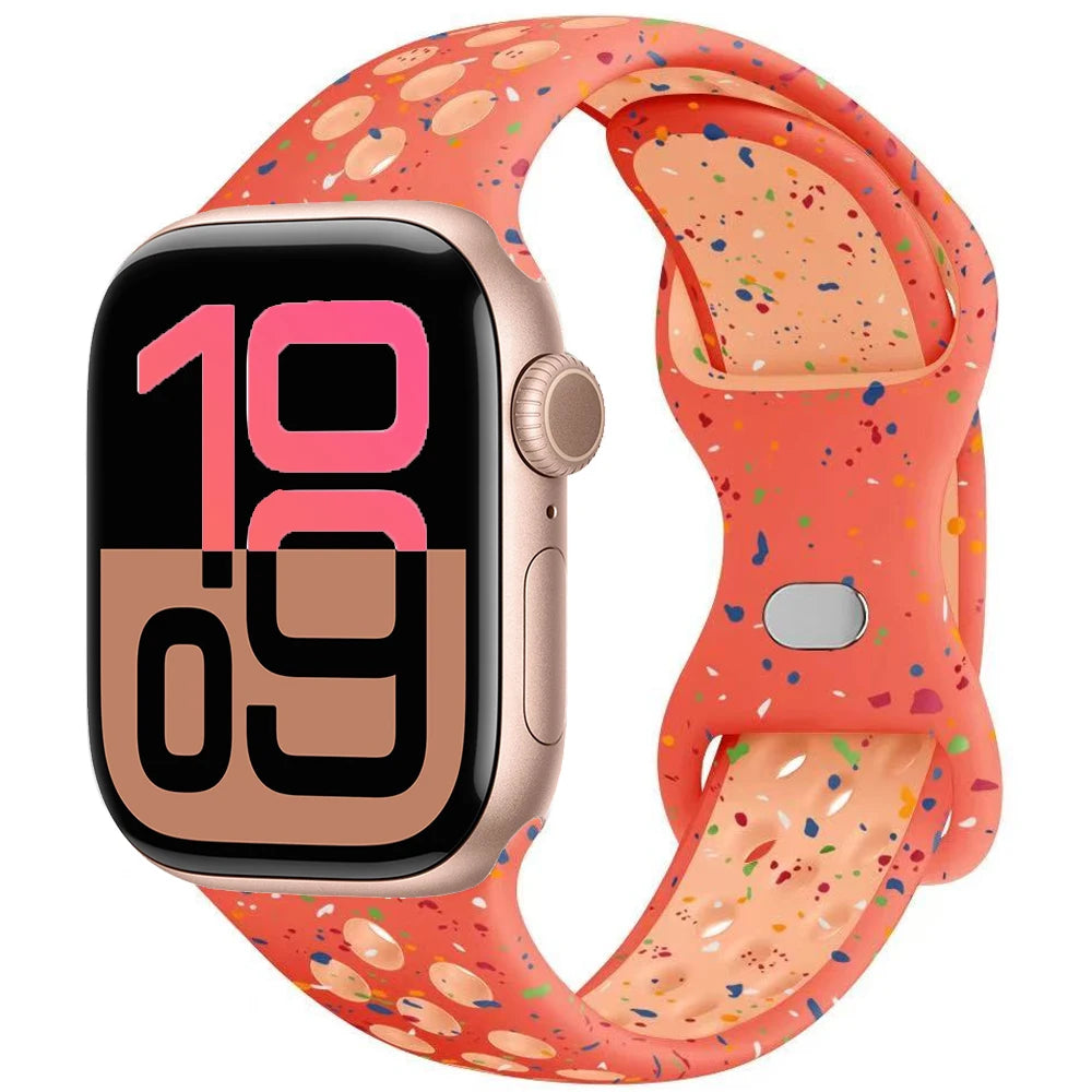 Silicone Apple Watch Strap - Breathable Wristband for Watch 11/10/9/8/7 Ultra 3/2 SE Series 49mm-41mm